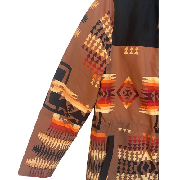 Pendleton women‎ XS Sheridan Aztec puffer jacket western wear orange brown black - Picture 10 of 12